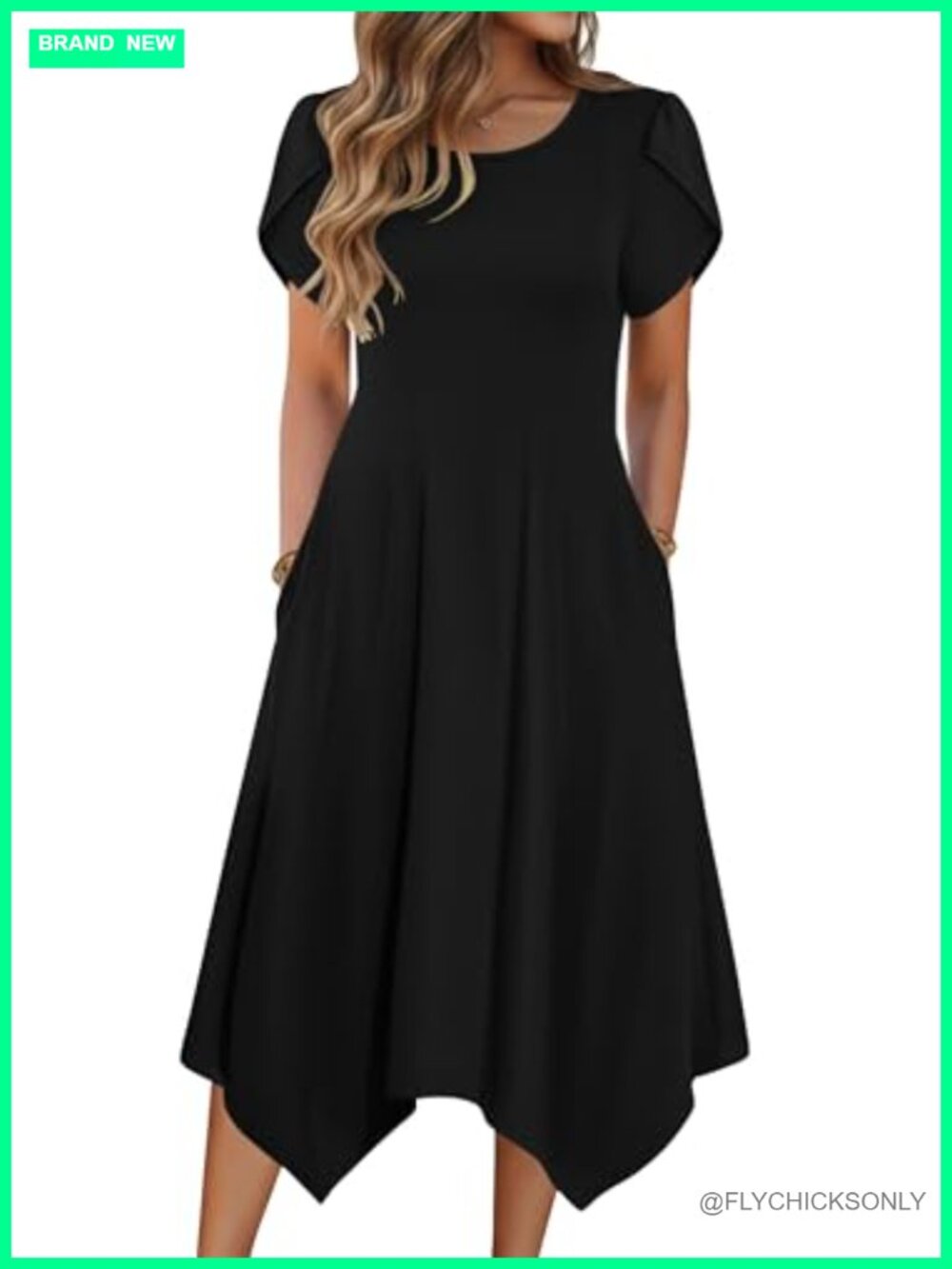 Zeagoo Womens Casual Midi Sundress Flowy A-Line Short Sleeve with Pockets
